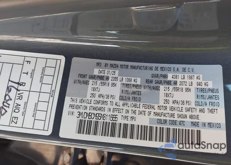 2025 Mazda Cx-30 2.5 S Carbon Edition from USA, damaged, VIN 3MVDMBCM9SM811665